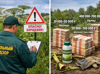 Какие штрафы предусмотрены за борщевик на участке в разных регионах России