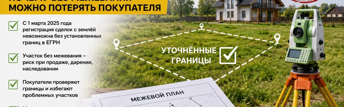 Сделки с землёй в 2026 году: почему без межевания можно потерять покупателя