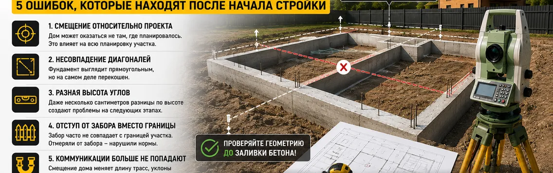 Фундамент уже залили — и выяснилось, что дом стоит не там: 5 ошибок, которые находят после начала стройки